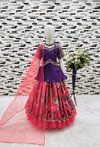 OC 197 Heavy Chinon With Embroidery Siqunce Work With Dori  Girls Wear Kids Kediya Style Lahenga With Dupatta Wholesale In India
